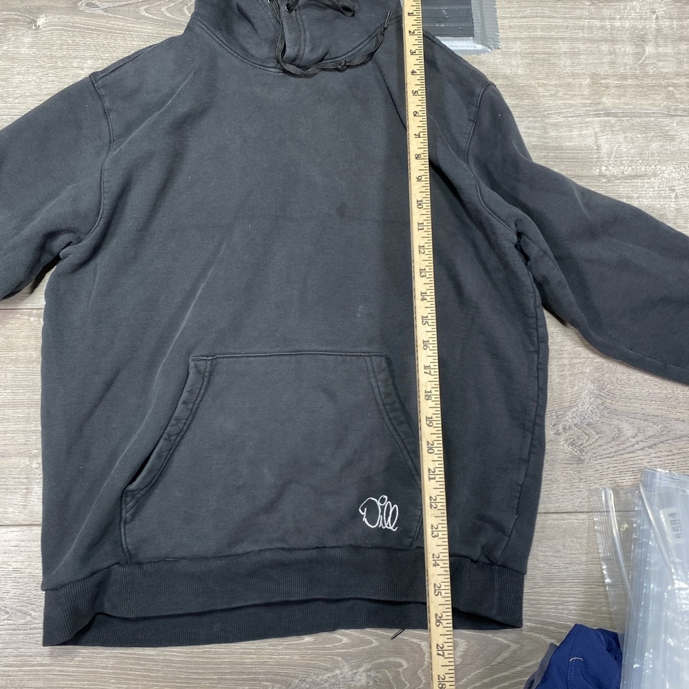 Adidas Hoodie Mens Large Black Dill Pullover Skateboarding Trefoil Patch Graphic - Picture 6 of 16